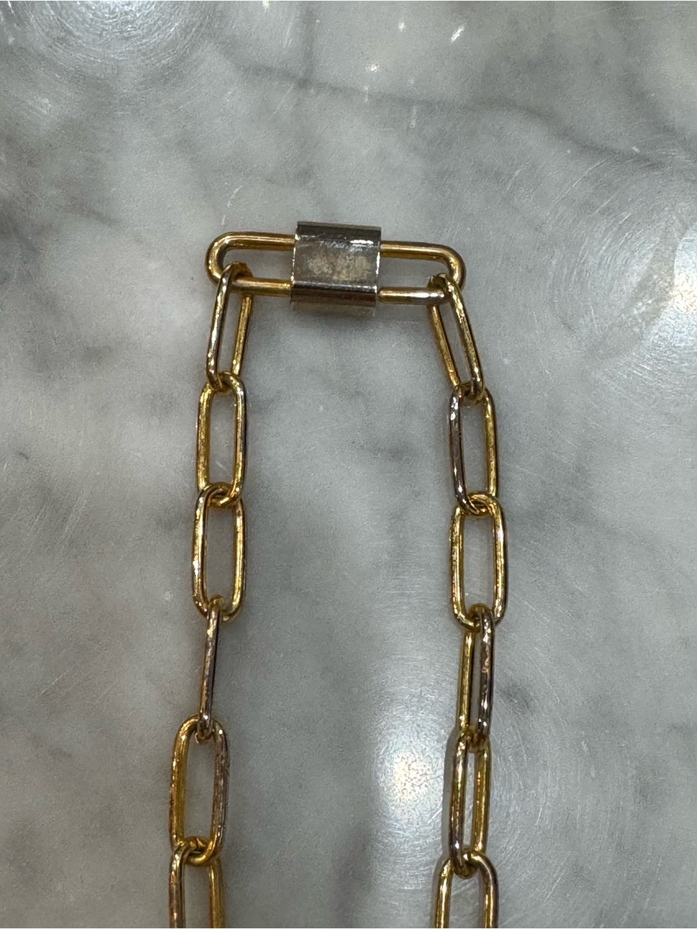 Dalbit New York Gold Tone Paperclip Necklace Coin Charms SoHo Boutique Jewelry - Picture 4 of 6
